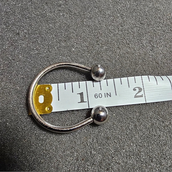 Sterling Silver Horseshoe Key Chain Ring With Ball Bead Screw On End - Picture 7 of 7